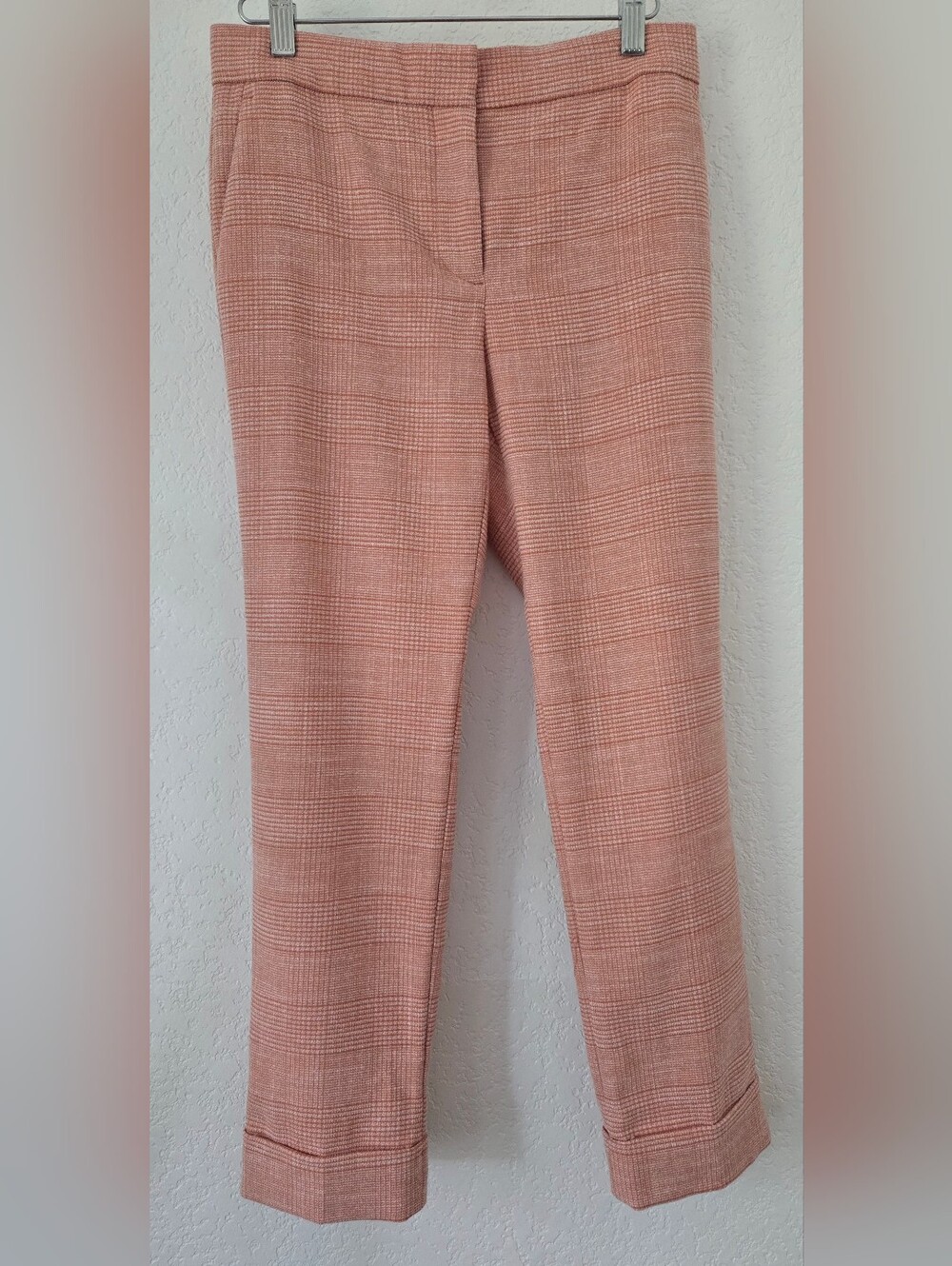 Ann Taylor Orange Plaid Cropped Trousers